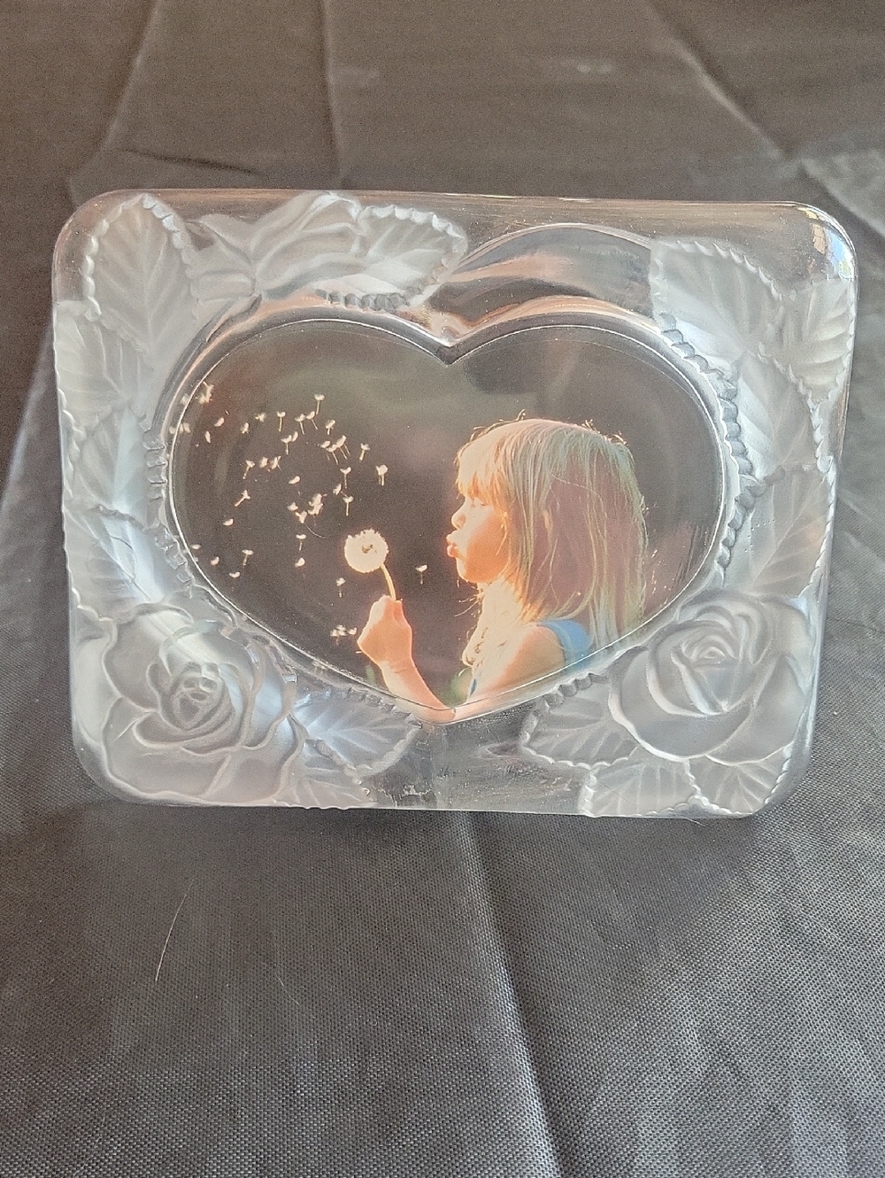Crystal Heart & Rose Frame